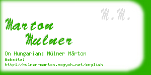 marton mulner business card