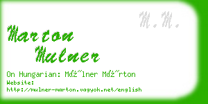 marton mulner business card